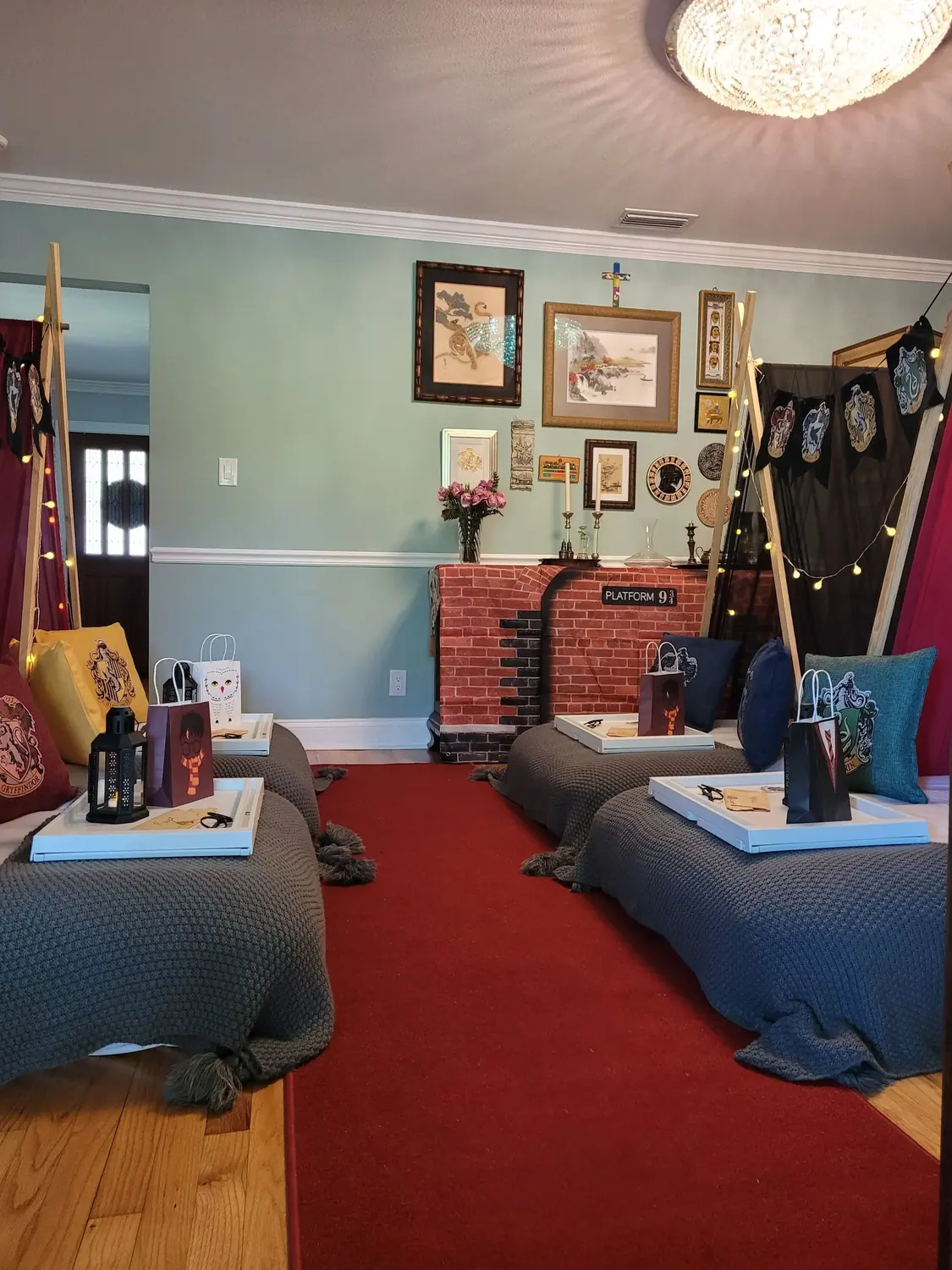 World of Wizards Sleepover Party setup by In Your Dreams Sleepovers in Tampa Bay