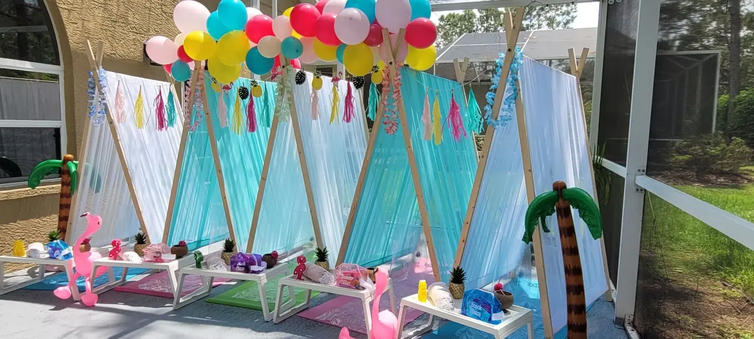 Spa Party Pamper setup by In Your Dreams Sleepovers in Tampa Bay