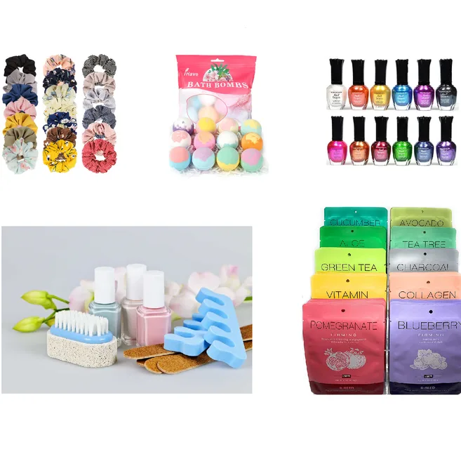 Spa basket with nail care items